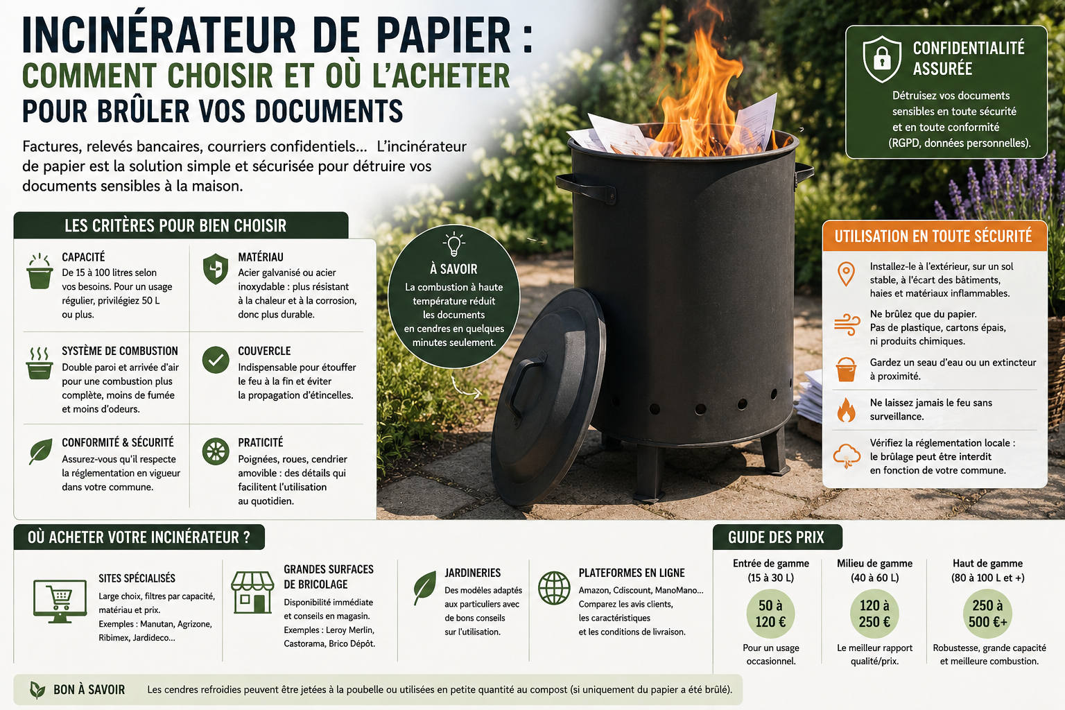Incinérateur de papier