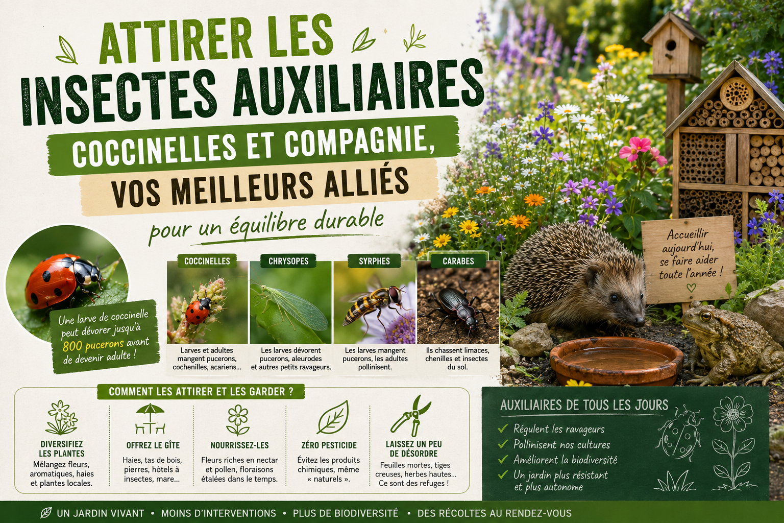 Attirer les insectes auxiliaires