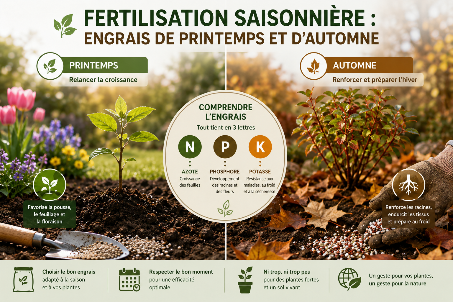 Fertilisation saisonnière : engrais de printemps et d'automne