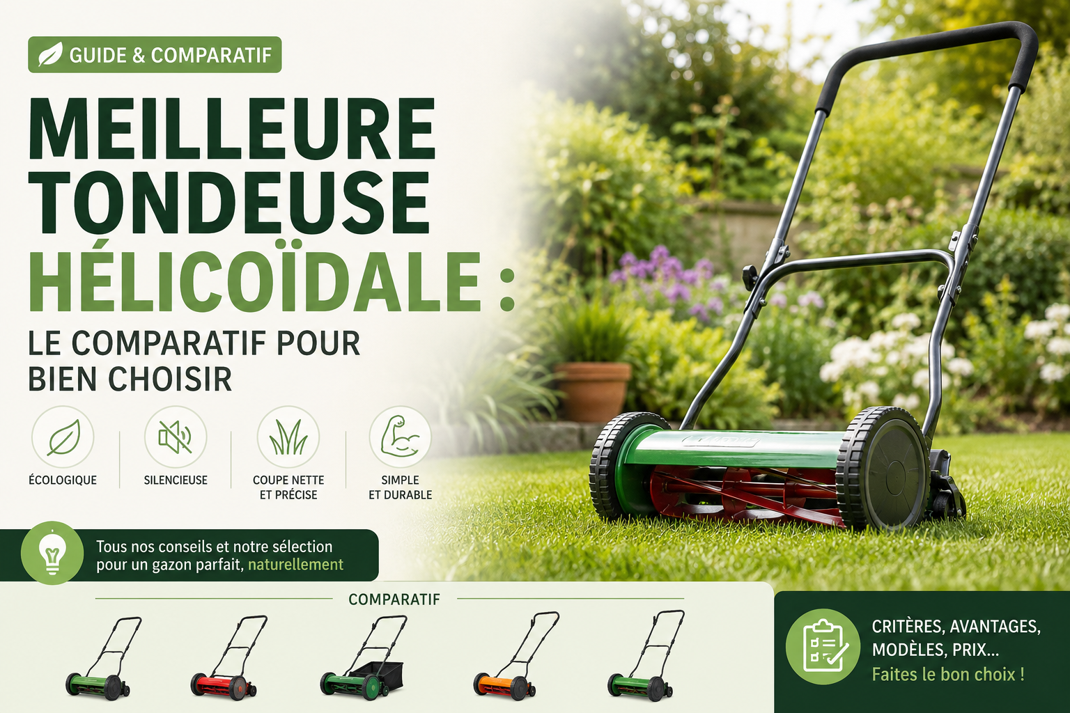 Meilleure tondeuse hélicoïdale : le comparatif